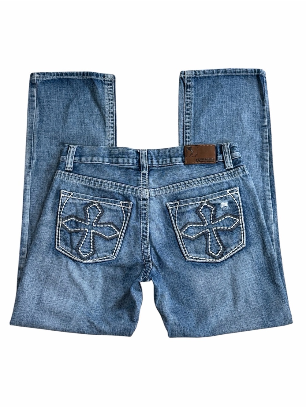Flypaper Men's Cotton Distressed Straight Leg Jeans Size 32
